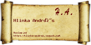 Hlinka András névjegykártya
